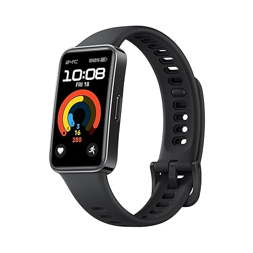 【中古】HUAWEI Band 9 スマートウォッチ フルオロエラストマー原料品三尺帯 高正確性思わしいモニタリング 自動小銃明快さ合わせる 1.47inAMOLED見せびらかす 超狭ベゼ