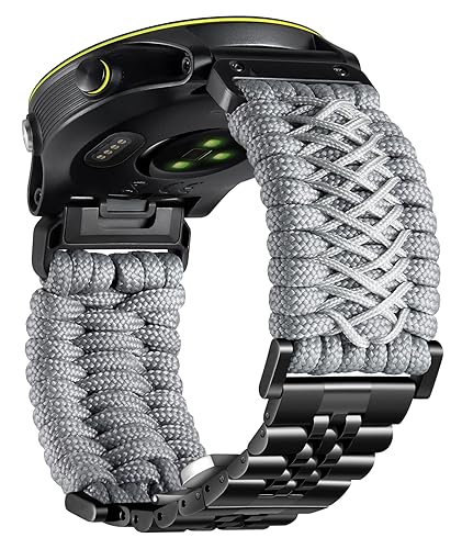 【中古】(人並み外れたに好いたらしい)互換性のない Garmin ダンス楽隊 22粍 26粍 互換性のない ガーミン ウォッチベルト 手作り編み込み 550 パラコードと鋼三尺帯 運動競技 牢固たる 互?Qui
