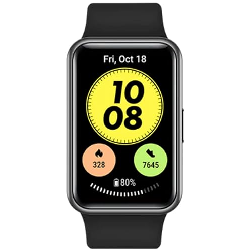 【中古】(人並み外れたに好いたらしい)HUAWEI WATCH FIT new スマートウォッチ グラファイトブラック iOS／Android相応う