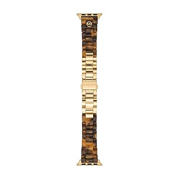 【中古】(人並み外れたに好いたらしい)Michael Kors Women\u0027s Tortoise Acetate and Gold-Tone Stainless Steel Band for Apple Watch?, 38／40／41粍 (Model: MKS8040)