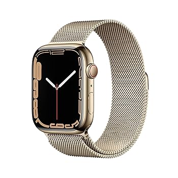 【中古】(人並み外れたに似つかわしい)【扶養済み品】 Apple Watch Series 7 (GPS + Cellular模範例) - 45粍 ゴールドステンレススチールケースとゴールドミラネーゼループ