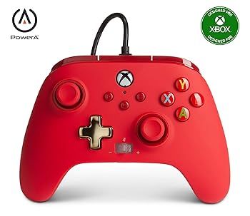 【中古】(未使用品)【国内正規品 2年保証】PowerA エンハンスド 有線 コントローラー レッド 二重振動機能 背面ボタン Xbox Series X|S Xbox One PC Windows 10/11|COCOHOUSE
