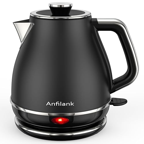 【中古】(未当て嵌める品)ANFILANK 明かり湯沸かし 1リッター 明かり 湯沸かし ステンレス鋼 湯沸かし明かり 手っとり早い湯わかし／空焚き押しとどめる／自動小銃ワット数OFF 湯わかし湯沸かし 一人暮らしに至適 (ブ