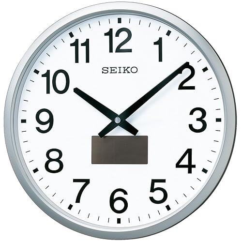 【中古】(非常に良い)セイコークロック(Seiko Clock) 掛け時計 オフィスタイプ ハイブリッドソーラー 電波 アナログ 銀色 メタリック SF242S|COCOHOUSE