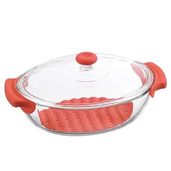 【中古】iwaki(イワキ) 耐熱硝子 レンジココット ウディアレン頤 アプリコットピンク 1.3L KT652-P