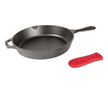 【中古】Lodge 鋳鉄製スキネットボール 本革ホットハンドルホルダー付き添い人 15in 10.25\" 黒いこと L8SK3ASHH41B"
