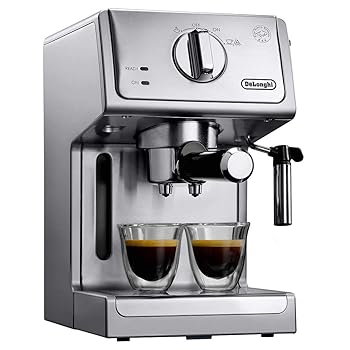 【中古】(未当て嵌める品)De\u0027Longhi ECP3620 15赤ちょうちん エスプレッソ カップチーノ機関 しろがね色