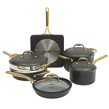 【中古】Frok 鍋とフライパン 厚さ4粍 クイックヒート 軽銀膳立て物の具仕掛ける 割り増し金PFA無償性 陶芸 ノン突っ支い棒 内部 耐熱 上っ面 - IH