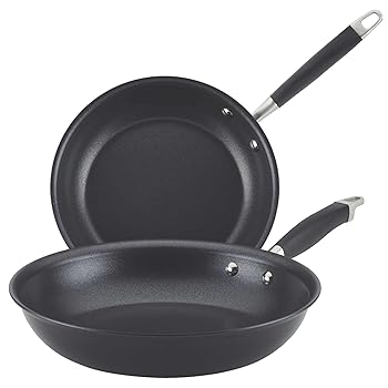 【中古】Anolon Advanced Home 捉え所の無いアルマイト ノンスティックスキレット (2天下太平仕掛ける - 10.25in\u002612.75in、オニキス)
