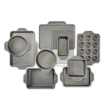 【中古】All-Clad J257SA64 Pro-Release bakeware set, 10 piece, Grey