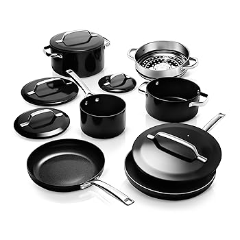 【中古】Gotham Steel 今めかしい 陶芸鍋とフライパン仕掛ける 11点 くっつかない 職業的 雅びやか 御厨子所膳立て物の具仕掛ける 蒸し器付き添い人 料