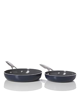 【中古】Calphalon? プレミアセラミックノンスティックフライパンセット 8インチと10インチ ミッドナイトブルー｜COCOHOUSE