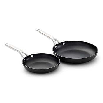 【中古】Calphalon? 捉え所の無いアルマイト産業 ノン突っ支い棒 8inと10in フライパン仕掛ける