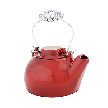 【中古】赤いことエナメル加湿湯沸かし。