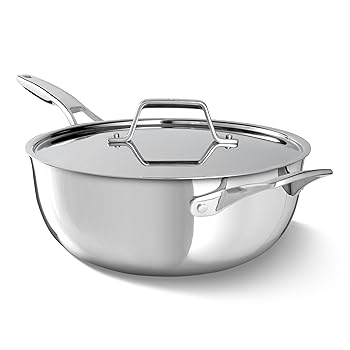 【中古】割り増し金 ステンレス鋼スチール写真 4.5クオート 料理人食麺麭 蓋付き添い人