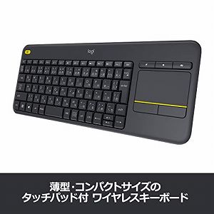 【中古】Logicool ロジクール 無線電話 タッチキーボード K400pBK