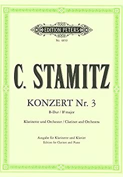 【中古】シュターミッツ : クラリネット協奏曲 コンチェルト 第三番 変ロ長調 (クラリネット、ピアノ) ペータース出版｜COCOHOUSE