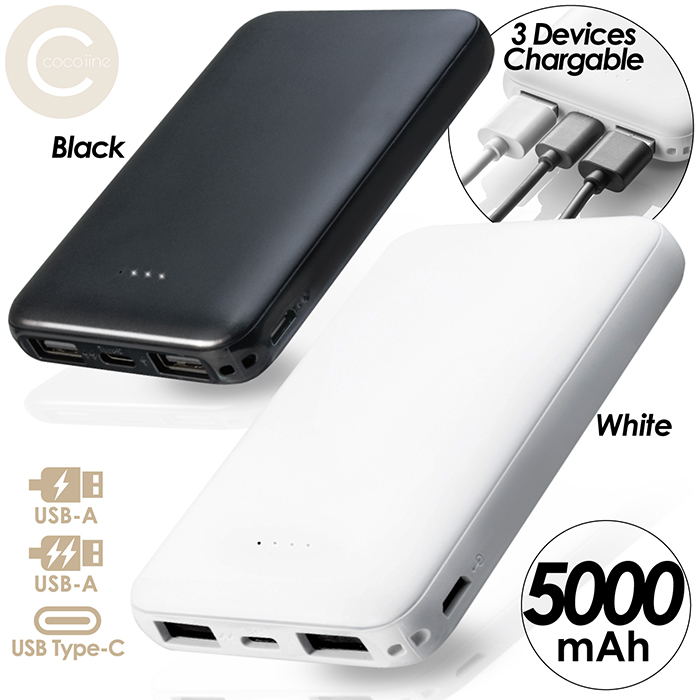 非常に高い品質 モバイルバッテリー 5000mAh 大容量 薄型 軽量 ハイ