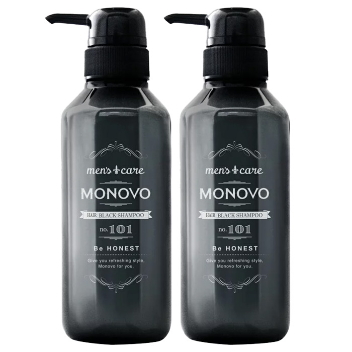 【送料無料・定期購入】MONOVOヘアトニックブラックシャンプー：2本(300ml×2)泡立て3分ヘアパック、これ1本で頭皮と髪を集中ケア【弱酸性/アミノ酸/ノンシリコンシャンプー】