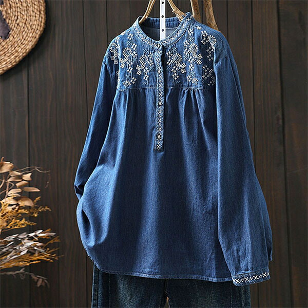 jnhearts JNH 刺繍ロゴブラウス　ネイビー　フリーサイズ jnhearts JNH 刺繍ロゴブラウス ネイビー フリーサイズ ストライプ刺繍