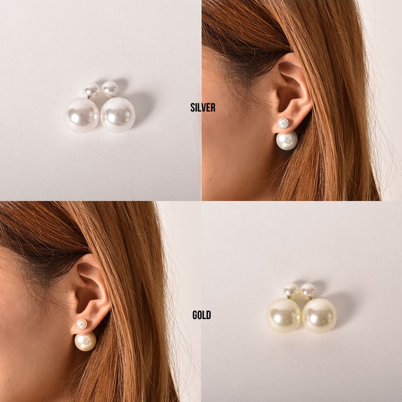 楽天市場 ピアス ダブルパールピアス バックピンパールピアス パール アクセサリー シルバー ゴールド レディース Coco Lucia 楽天市場店