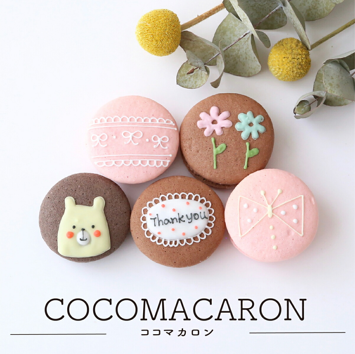 楽天市場 大人気 かわいい動物マカロンギフト手描きイラスト入りマカロン 9個入り ココマカロン