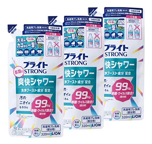 ブライトSTRONG 御召しものの清清しいシャワー 洗い濯ぎ中性洗剤 分け取り用 詰め替え320mL ×3個