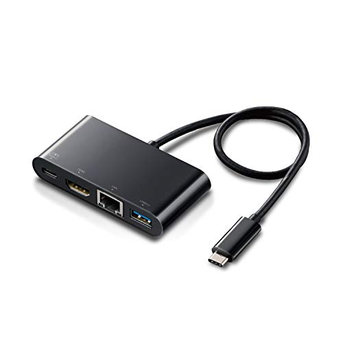 エレコム Type-C ドッキングステーション Cハブ PD対応 ［充電用Type-C×1/USB（3.0）×1/HDMI×1/LANポート］