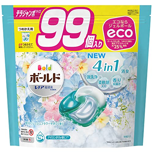 ボールド ジェルボール 4D 洗濯洗剤 フレッシュフラワーサボン 詰め替え 99個[大容量]