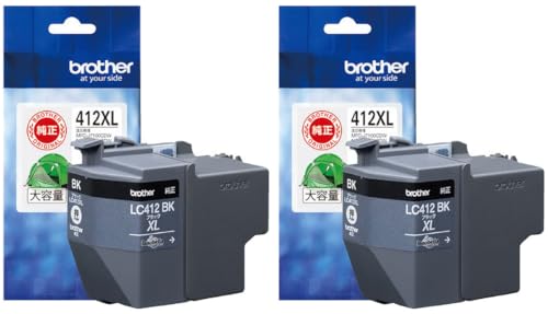 ブラザー工業 LC412XLBK 純然たる インキ薬莢（ 黒いこと ）2本書き割り MFC-J7100CDW MFC-J7300CDW 相応う