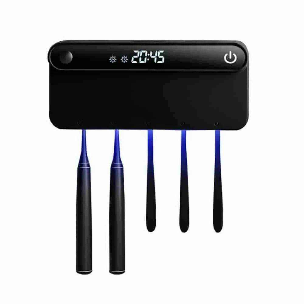 4600mAh UV滅菌 電動歯ブラシスタンド 歯ブラシ滅菌器 紫外線滅菌 壁掛け式歯ブラシホルダー