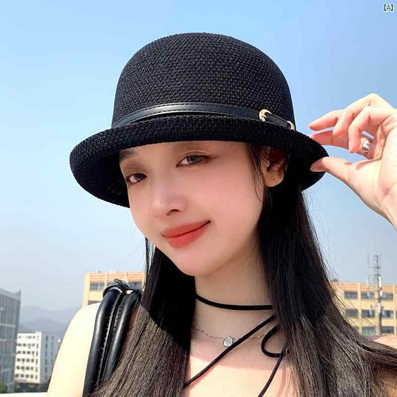 春秋 夏 レディース カール フランス エレガント ハット エッジ 漁師 帽子 薄手 通気性 日よけ バケット
