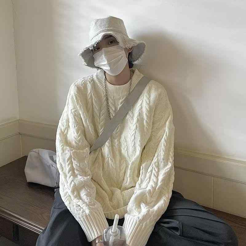 ニット メンズ レディース 韓国風 ルーズフィット クルーネック セーター トップス 長袖 ニットアウター 春秋冬 普段使い デート