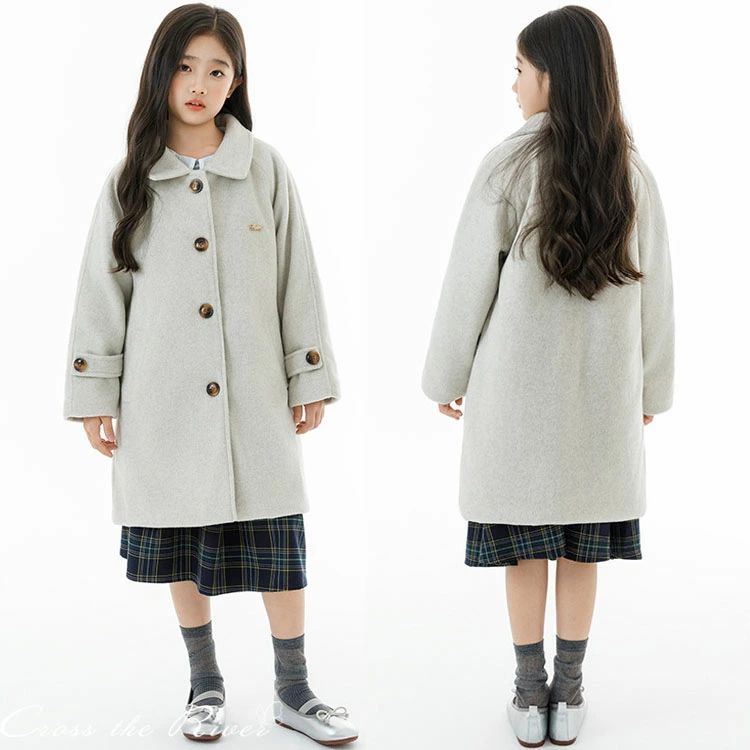 ダッフルコート ロングコート 女の子 160 アウター キッズ ジ 暖かい 150 卒業式 スクールコート コート 小学校女子 中綿 グレー