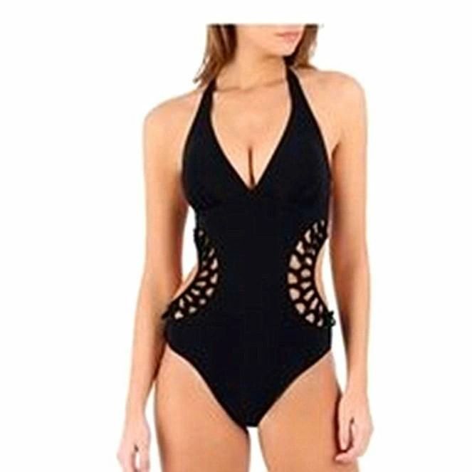 白 黒 スイミング プール 海水浴 ビーチ 女性 大人 体型カバー
