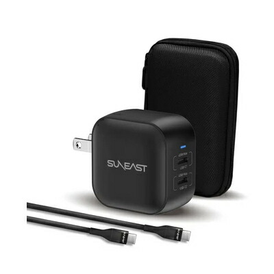SUNEAST PD48W 2C USB急速充電器 黒 黒 AC048ECBK 正規品 SE-AC048EC001BKF 4573574593897
