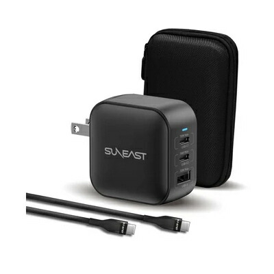 SUNEAST PD70W 2C1A USB急速充電器 黒 黒 AC070DCBK 正規品 SE-AC070DC001BKF 4573574593910