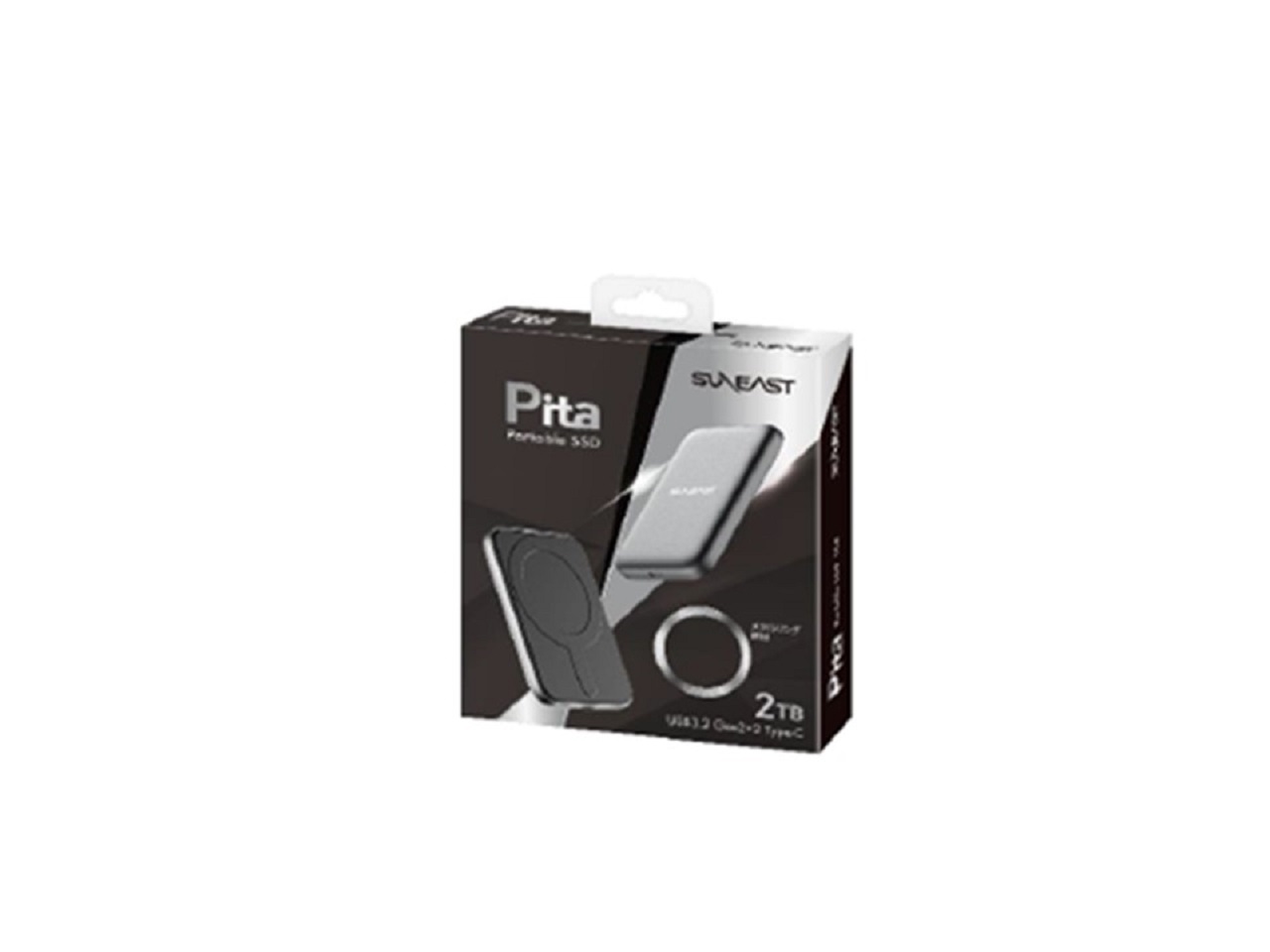 [在庫処分]SUNEAST ポータブルSSD Pita 2TB SE-PS0002T2LP1F　大容量外付ストレージ 2テラ MagSafe マグネット USB3.2 Gen2&times;2 Type-C 小型 薄型 スリム 軽量 PS02T2LP1　在庫限り｜家電・便利雑貨のCOCONIAL