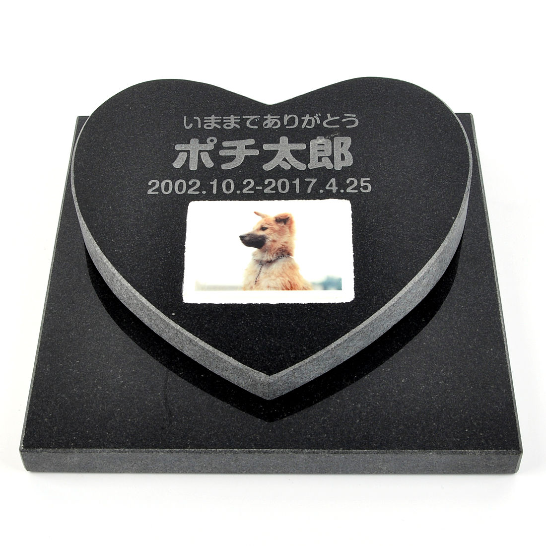 Pet&Love. ペットのお墓 天然石製 セット型 遺影付きタイプ 御影石 ブラック ハート プレーン(お客様の写真を印刷) 【HLS_DU】【RCP】【楽ギフ_包装】【楽ギフ_名入れ】 attr169attr ctgr2ctgr sml3sml+ctgr2ctgr noanml|デザイン雑貨COCONUT