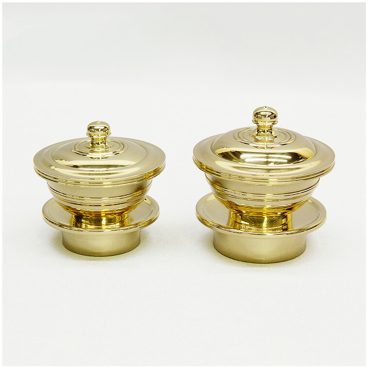 【密教法具】 塗香器洒水器セット 極上品　大サイズ 真鍮製　ミガキ仕上げ 塗香洒水器 真鍮製 洒水器 塗香器 二器 密教法具 京都 送料無料 36,251円