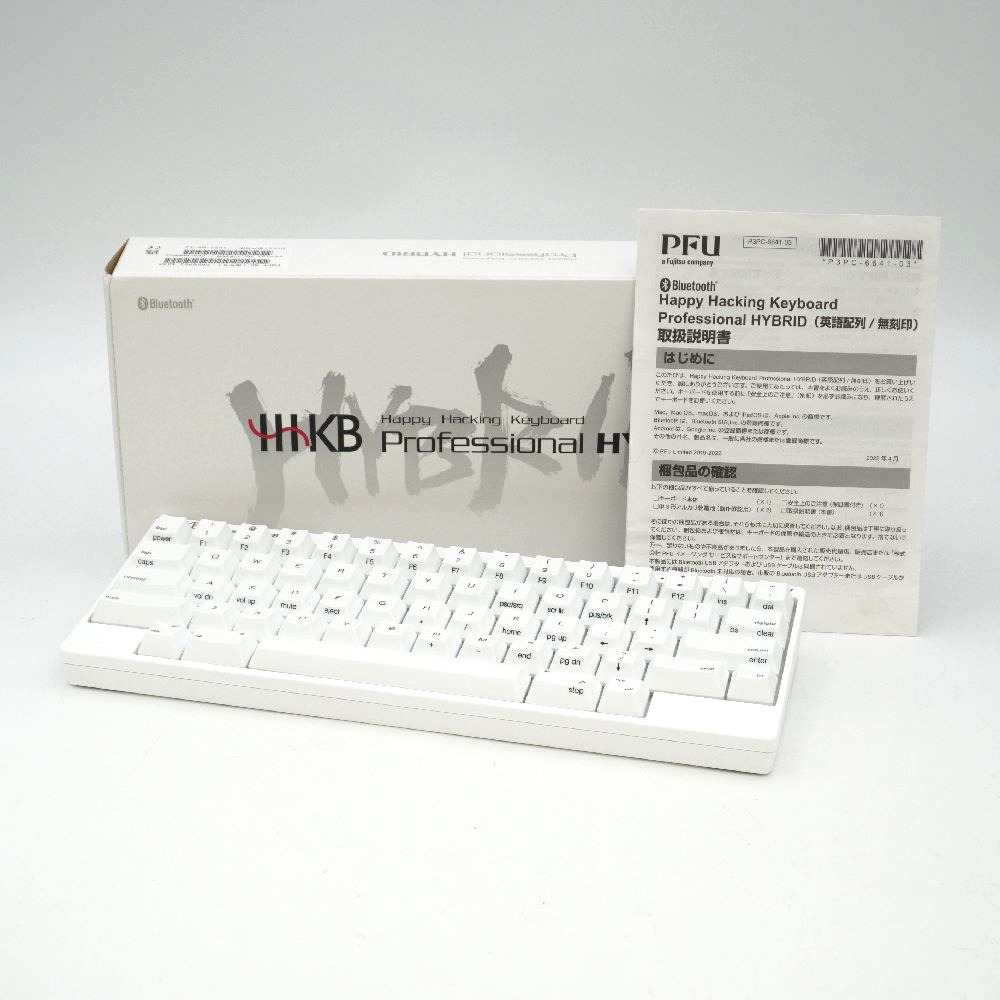 PFU (ピーエフユー) HHKB Professional Hybrid Type-S 英語配列／雪 Happy Hacking Keyboard PD-KB800YSC 美品画像