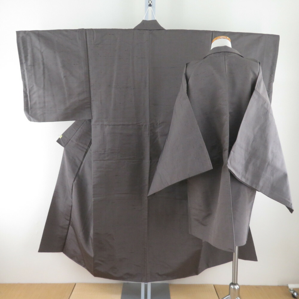 男着物 紬 亀甲 アンサンブル 襦袢セット 袷 紺青色 正絹 男性用きもの