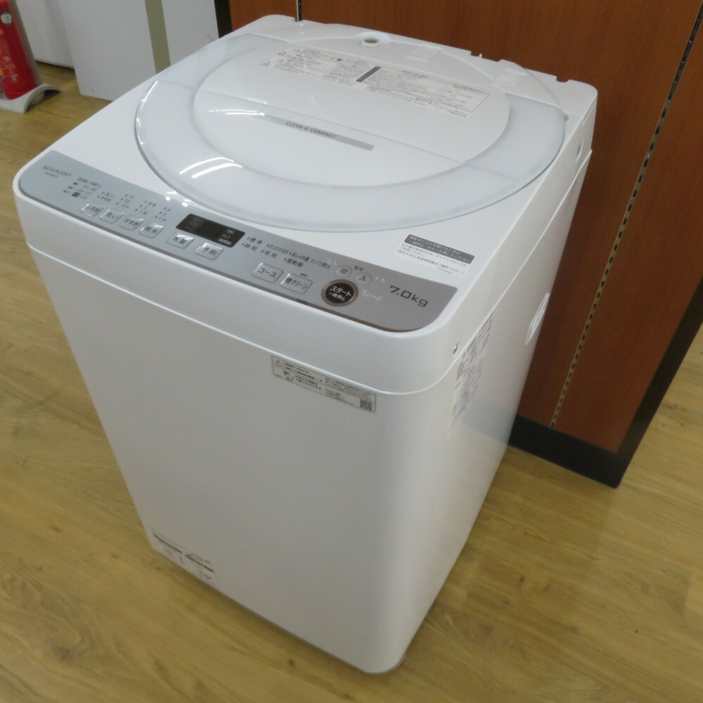 SHARP 全自動洗濯機 ホワイト ES-GE7D-W デンキチWeb / シャープ SHARP 全自動洗濯機 洗濯7kg ホワイト系 ES-GV7K-W