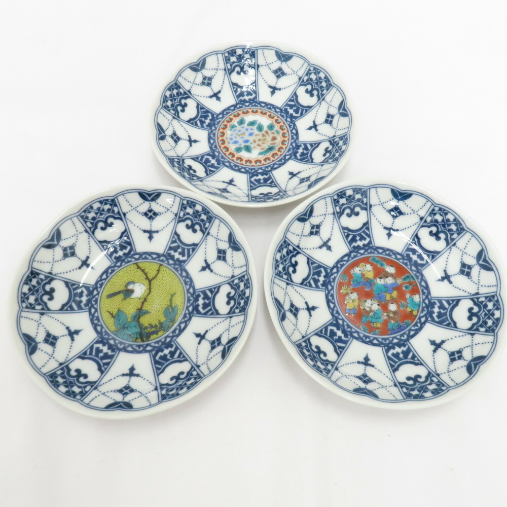 楽天市場】九谷焼：青手かごめ文3.5寸皿・九谷美陶園《小皿