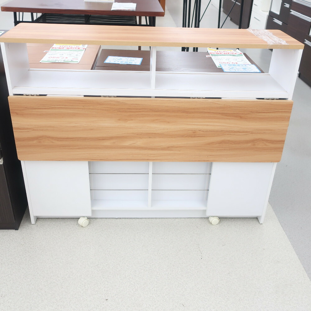 楽天市場】【中古】 両面キッチンカウンター オフホワイト 幅105cm