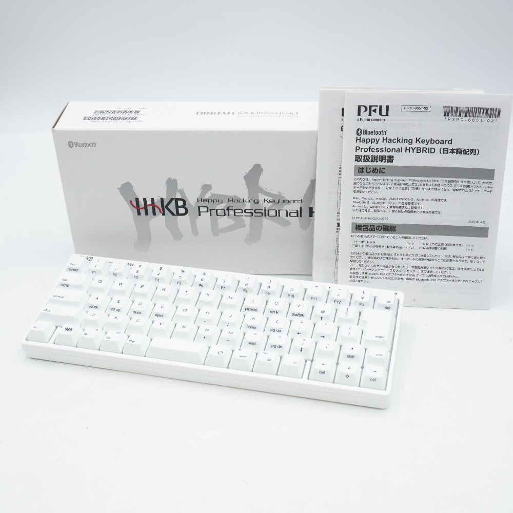 PFU (ピーエフユー) HHKB Professional HYBRID Type-S 雪 日本語配列 Happy Hacking Keyboard PD-KB820YSC【中古】画像