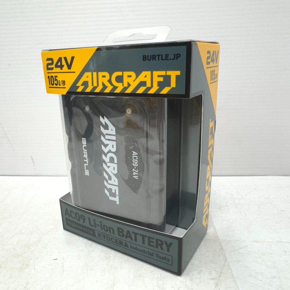BURTLE バートル 24V 4,900mAh 空調ウェアエアークラフト用Li-ionバッテリ 充電器付 AC09 78.マットブラック 未使用品