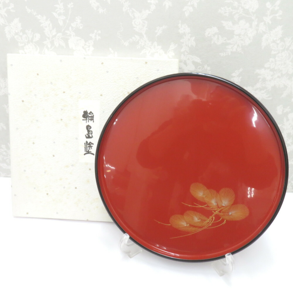 楽天市場】ミヤマ WAJIMA 輪島塗 沈金稲穂 丸盆 内祝い お返し 和食器