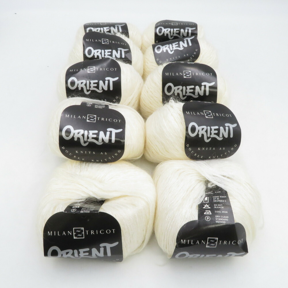 毛糸 MILAN TRICOT ORIENT 10玉セット ホワイト 1玉50g 約160m イタリア製 キッドモヘア混 ダブルニット 編み物 秋冬 海外毛糸【中古】