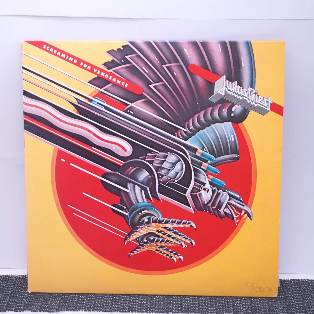 レコード SCREAMING FOR VENGEANCE 復讐の叫び（ジューダス プリースト JUDAS PRIEST）ポスター付き 動作未確認【中古】